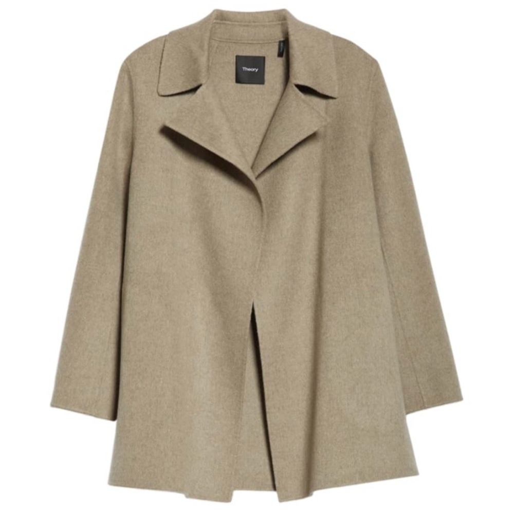 Theory Overlay Coat in Taupe Grey, like new